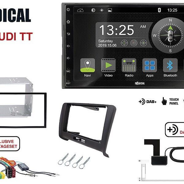 Radical R-D211 2-DIN DAB mit Montageset für Audi TT