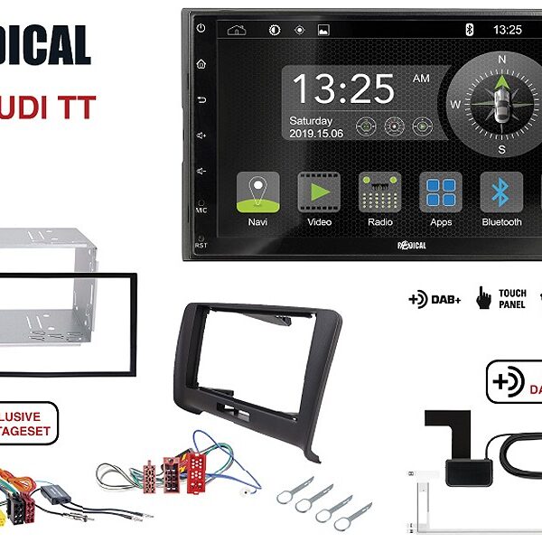 Radical R-D211 2-DIN DAB mit Montageset für Audi TT Teilaktiv