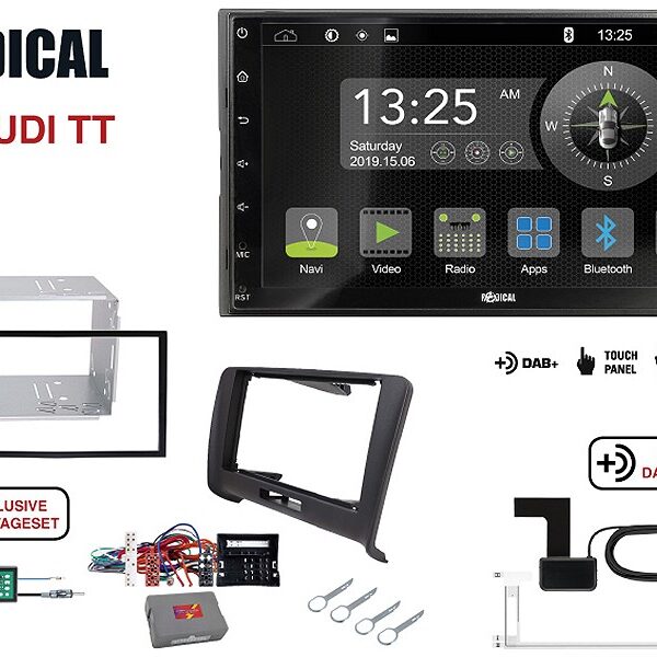 Radical R-D211 2-DIN DAB mit Montageset für Audi TT Vollaktiv