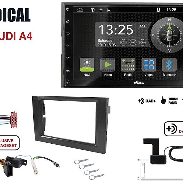 Radical R-D211 2-DIN DAB mit Montageset für Audi A4