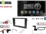 Radical R-D211 2-DIN DAB mit Montageset für Audi A4 Teilaktiv