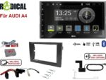 Radical R-D211 2-DIN DAB mit Montageset für Audi A4 Vollaktiv