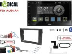 Radical R-D211 2-DIN DAB mit Montageset für Audi A4 Teilaktiv