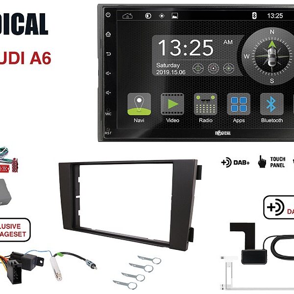 Radical R-D211 2-DIN DAB mit Montageset für Audi A6 Vollaktiv