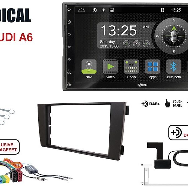 Radical R-D211 2-DIN DAB mit Montageset für Audi A6
