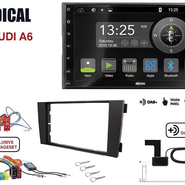 Radical R-D211 2-DIN DAB mit Montageset für Audi A6 Teilaktiv