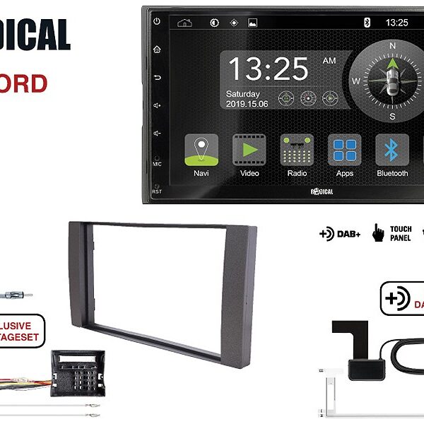 Radical R-D211 2-DIN DAB Montageset für Ford C-Max schwarz matt lackiert