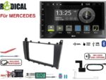 Radical R-D211 2-DIN DAB mit Montageset für Mercedes schwarz matt lackiert