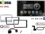 Radical R-D211 2-DIN DAB Montageset für Opel schwarz nicht lackiert