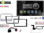 Radical R-D211 2-DIN DAB mit Montageset für Opel schwarz glänzend PIANO
