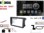 Radical R-D211 2-DIN DAB mit Montageset für VW SEAT SKODA
