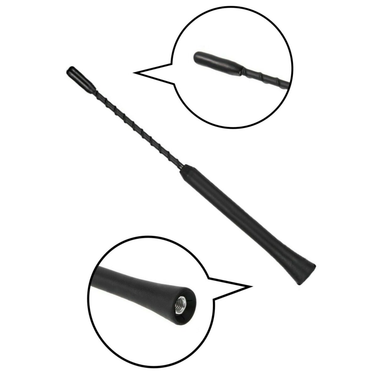 Universal 24 cm Schwarz Stab Antenne AM / FM DAB GSM mit 3 Adapter M4 M5 M6 – Bild 3