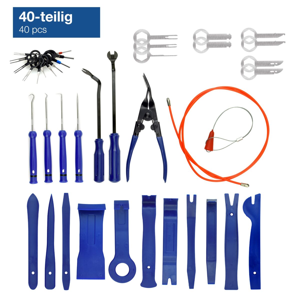 40-tlg. Entriegelungsbügel- Montagehebel-Set für Radio Demontieren von Verkleid – Bild 2