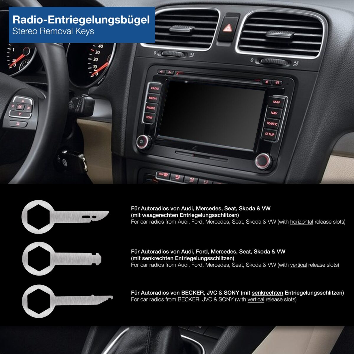 40-tlg. Entriegelungsbügel- Montagehebel-Set für Radio Demontieren von Verkleid – Bild 8