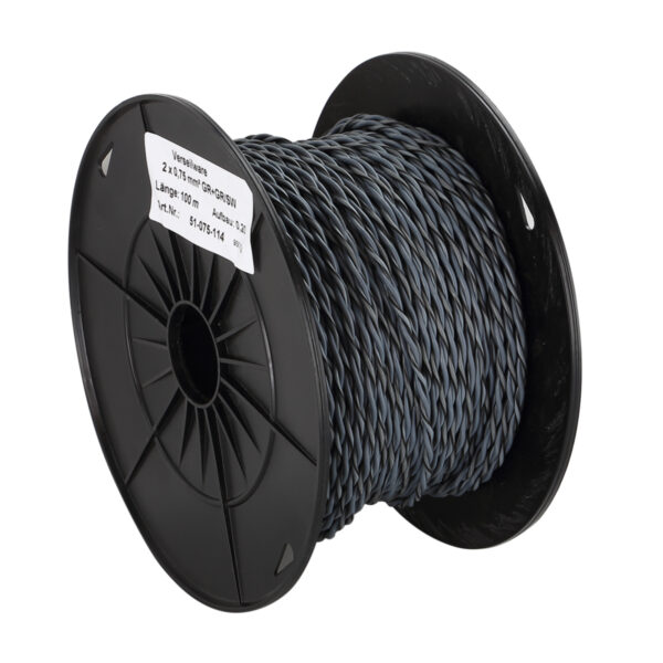 Verdrillte Kabel 2x0.75mm grau/grau-schwarz