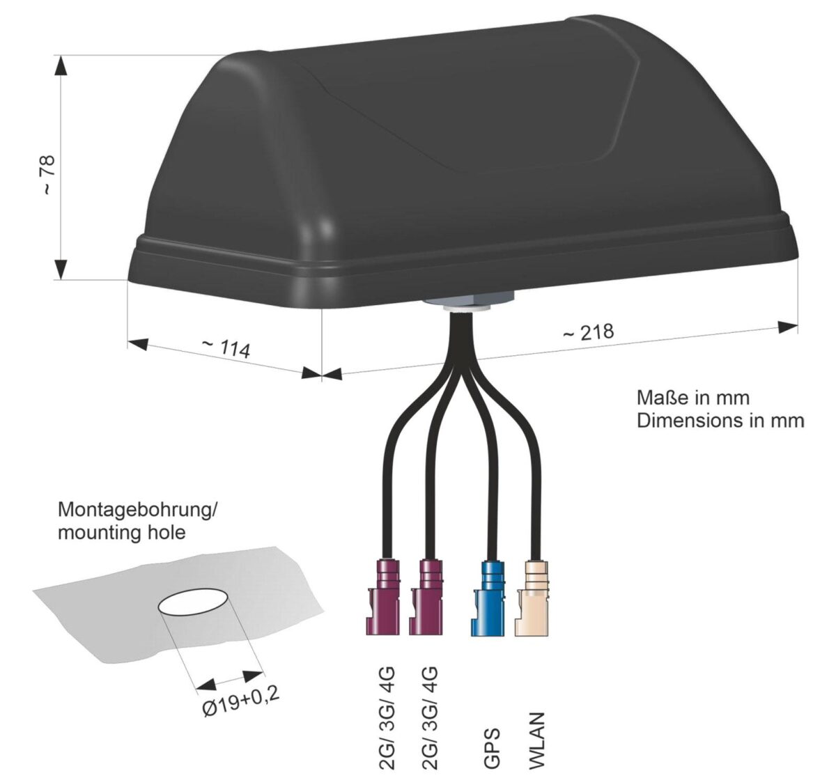 ATTB 4736.08 Kombiantenne aktiv - LTE MIMO, WLAN, GPS/Glonass – Bild 2