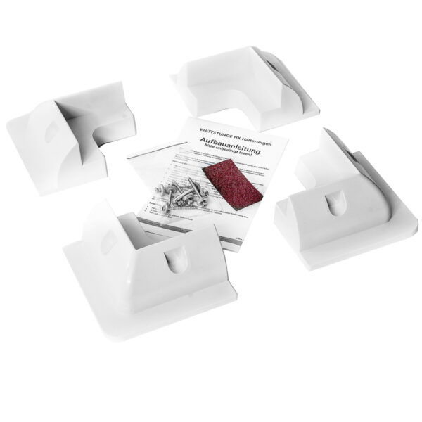 Solar Halteecken Set 4Stck. / Solarmodul Halterung aus ABS Kunststoff weiss