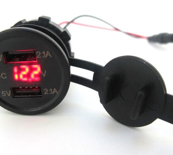USB Ladeadapter 12V/24V 2 X 5V 2.1A zur Installation / Rot