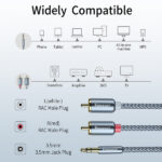 Audio Kabel 3,5mm Klinke auf 2x Cinch -RCA zu Jack 1 meter – Bild 2