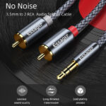 Audio Kabel 3,5mm Klinke auf 2x Cinch -RCA zu Jack 1 meter – Bild 7
