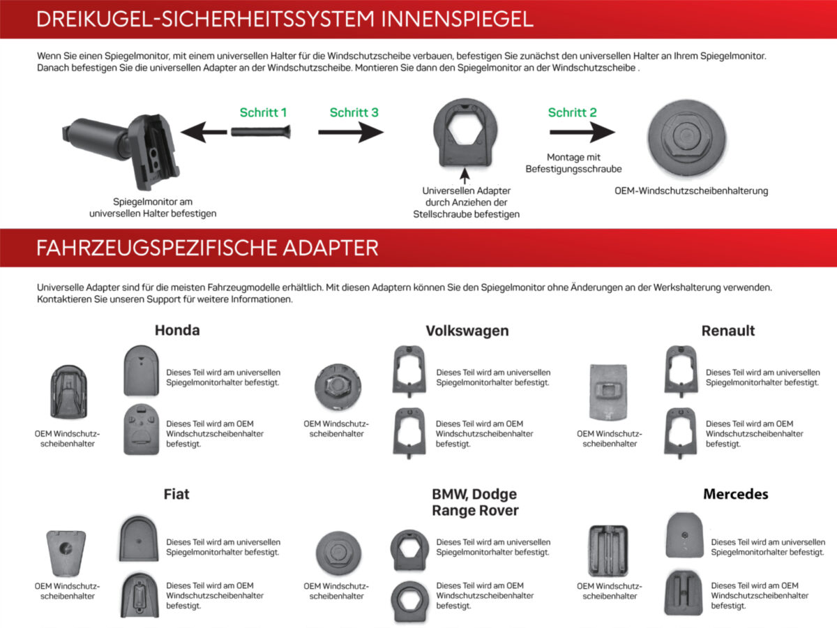 Spiegelmonitor Scheibenhalter universal – Bild 4