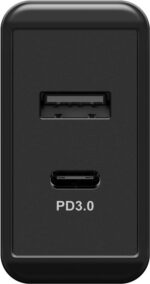 230V Netzteil mit USB-A - USB-C Buchsen, 30 Watt, schwarz – Bild 2