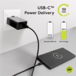 230V Netzteil mit USB-A - USB-C Buchsen, 30 Watt, schwarz – Bild 4