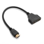 1080i HDMI Splitter 1 Male auf 2 Female Buchse Verteiler Adapter Kabel Schwarz – Bild 2