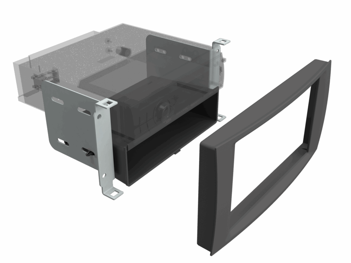 2-DIN Radioblende mit Fach VW T5/Touareg – Bild 3