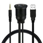 USB 2.0/AUX Einbaubuchse, 3.5mm Klinke, 60cm – Bild 3