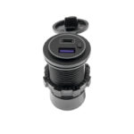 Dual-USB-C/USB-A Ladegerät 12/24V, 3.25A, beleuchtet, Schalter – Bild 4