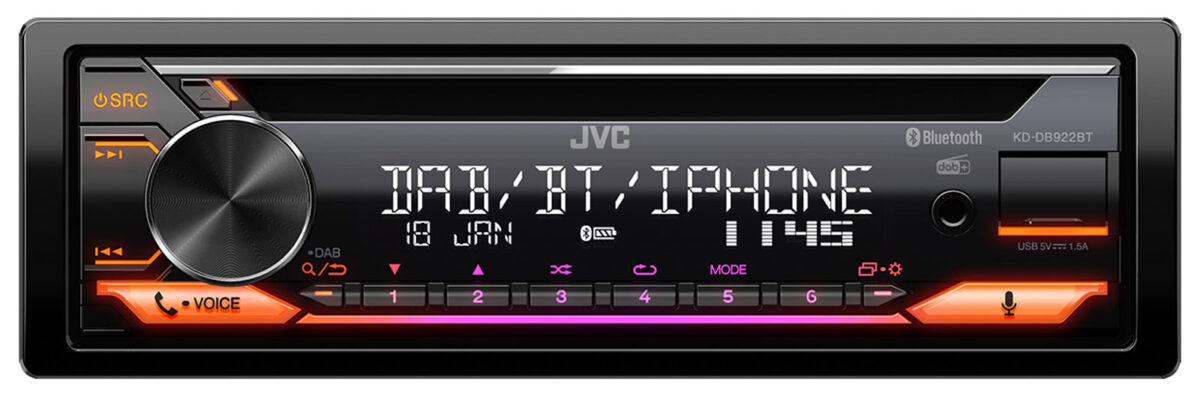 JVC KD-DB922BT-ANT - CD/MP3-Autoradio mit DAB / Bluetooth / USB / iPod / AUX-IN – Bild 2