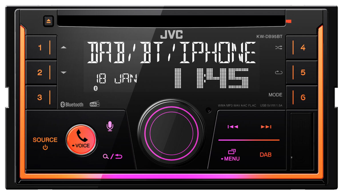 JVC KW-DB95BT-ANT Doppel-DIN CD/MP3-Autoradio mit DAB / Bluetooth / USB / iPod – Bild 3