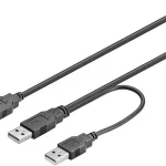 USB Power-Adapterkabel 2x Stecker auf Buchse A