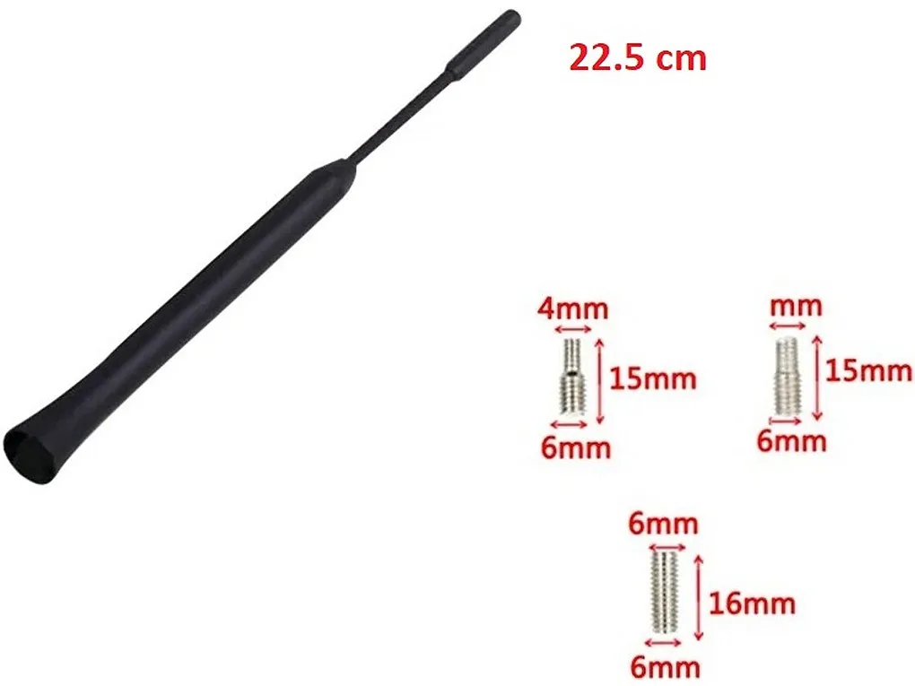 100214.webp Ersatzantennenstab 22.5 cm, 3 Gewinde, M4/M5/M6 – Bild 1