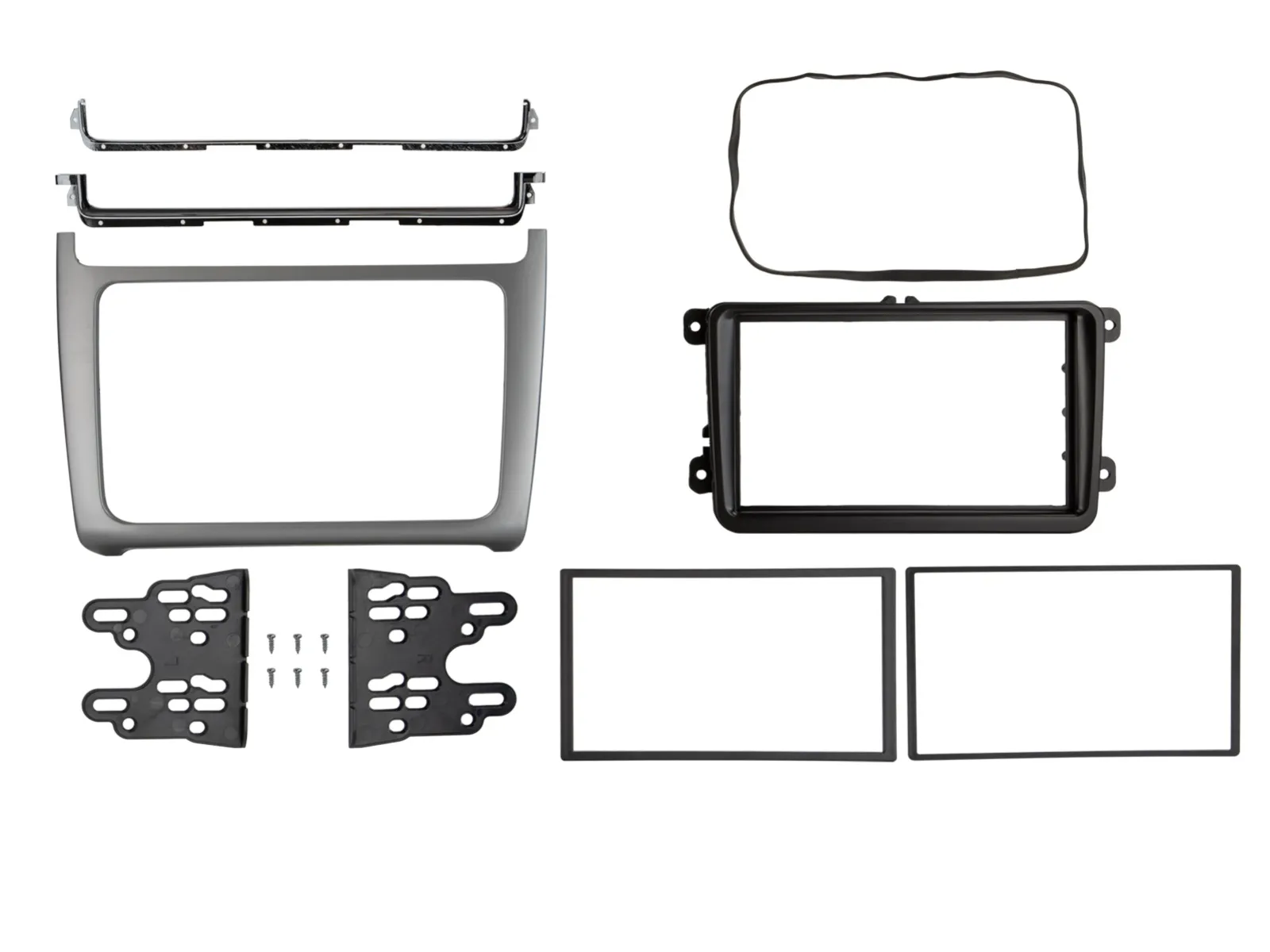 101045.webp 2-DIN Radioblende VW Polo 04/2014-07/2017 silber – Bild 1