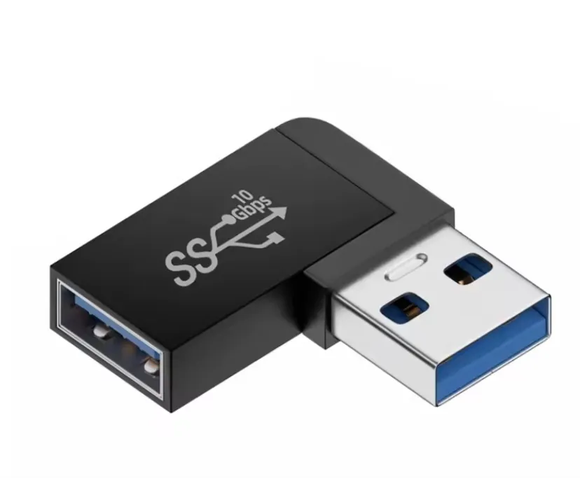 101074.webp USB 3.0 Stecker auf Buchse 90 Grad, recht gewinkelt – Bild 1