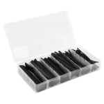 Schrumpfschlauch-Set, 100-teilig in Sortimentsbox, schwarz