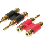 Bananenstecker 1 x rot/1 x schwarz 4 mm-6mm Doppelstecker