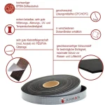 Kompriband 15mm Breite x 2-4 mm Höhe - 10m Länge