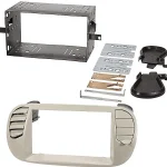 Doppel DIN Radioblende Set FIAT 500 -2015, grau