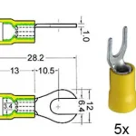 Gabelkabelschuh isoliert D 6mm gelb