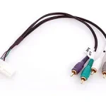Low Level - Fakra Mini MQS in 24er Leiste auf 4 Cinchstecker VW, Audi, Skoda