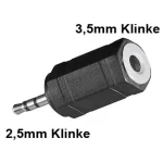 Klinken Adapter 2,5mm Stecker - 3,5mm Kupplung