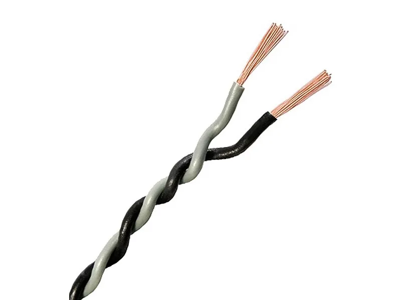 94279.webp Verdrillte Kabel 2x0.5mm Grau/Schwarz – Bild 1
