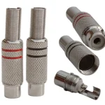 METALL CINCH BUCHSEN ZUM LÖTEN 2 Stück Metall-RCA-BUCHSEN
