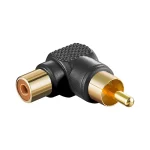 Cinch-Winkeladapter, 1 Kanal Stecker/Buchse