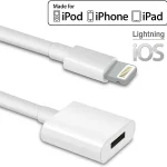 1M Lightning Stecker auf Buchse Verlängerung Weiß