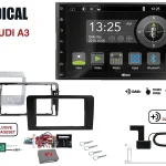 Radical R-D211 2-DIN DAB mit Montageset für Audi A3 Vollaktiv