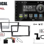 Radical R-D211 2-DIN DAB Montageset für Opel schwarz glänzend PIANO